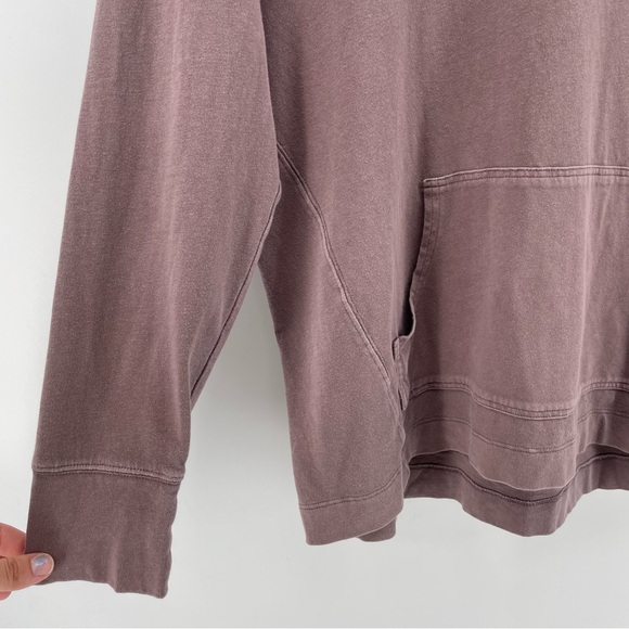 AEO American Eagle Womens Long Sleeve Shirt Hood Purple 100% Cotton S - Picture 3 of 7